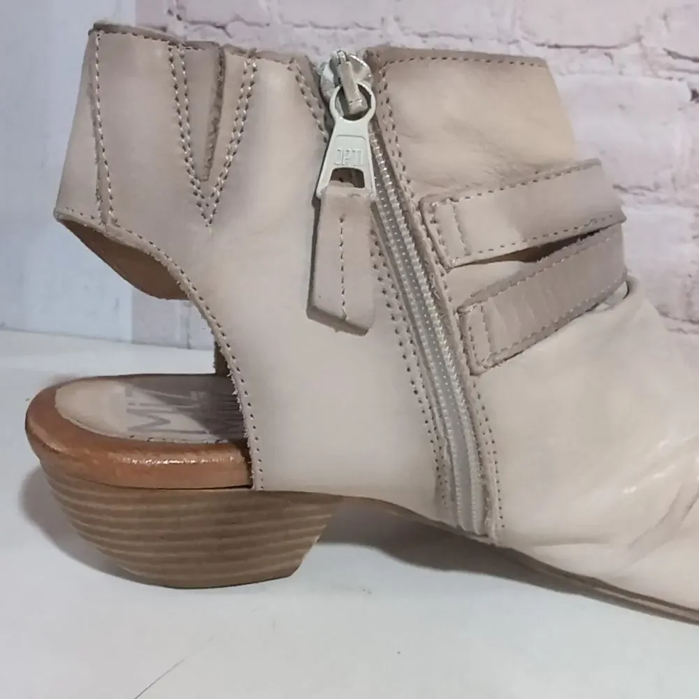 Miz Mooz Cassius Womens Linen Leather Zipper Heeled Sandals Shoes Al40 US 9-9.5 - Picture 5 of 11